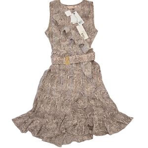 New Rebecca Taylor  Python Wrap Dress Size 2 Short Sleeveless